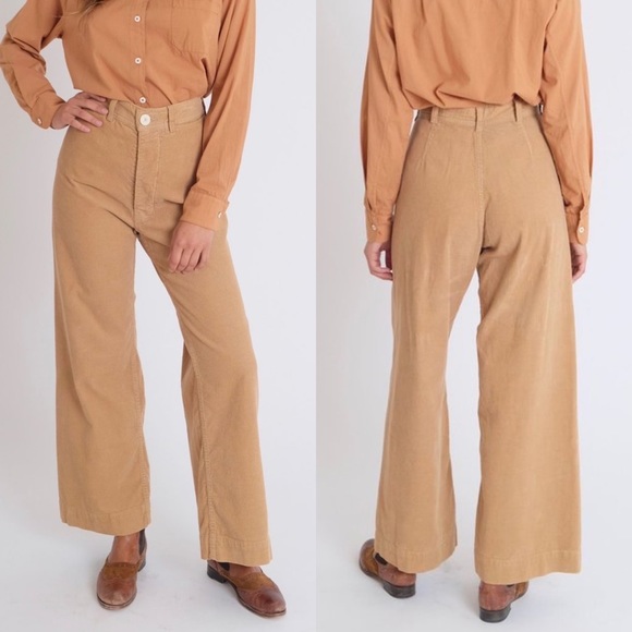 Jesse Kamm Tan Palomino Corduroy Sailor Pants - 6 - Picture 3 of 11
